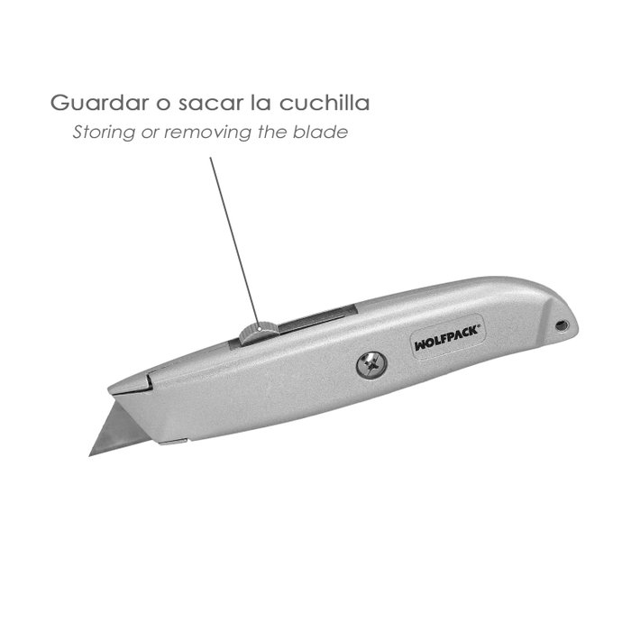 WOLFPACK LINEA PROFESIONAL Cutter avec lame trapézoïdale en acier SK5