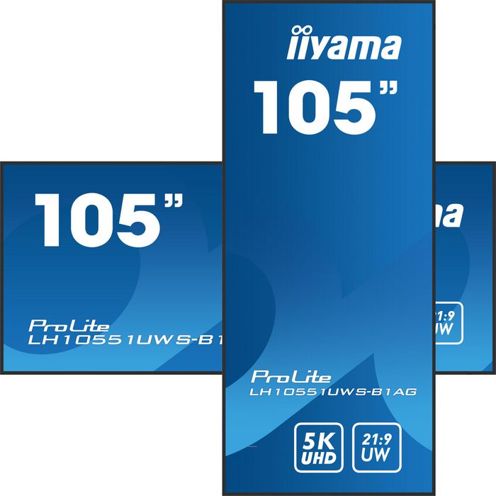 iiyama LH10551UWS-B1AG Écran professionnel 105" Ultra Large 5K (5120x2160) 21:9, Panneau IPS, 500 cd/m2, Orientation Paysage ou Portrait, 24/7