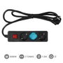 GSC Evolution Multiprise série Standard 3T avec interrupteur, 3 prises, 1,5 m, Noir