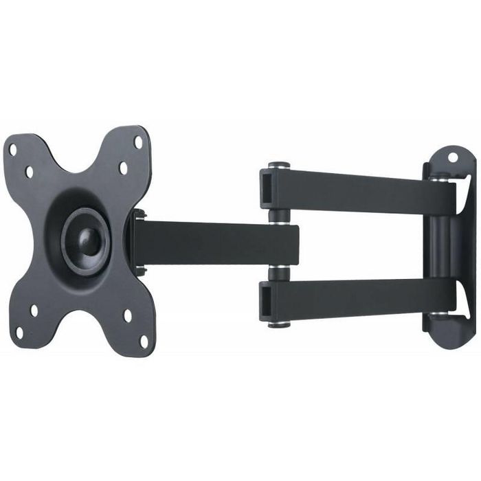 Techly Support mural universel pour TV LED LCD 13-30" - Articulation complète, inclinaison +/-15°, rotation 180°/360°, noir - 15 kg max