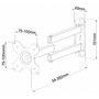 Techly Support mural universel pour TV LED LCD 13-30" - Articulation complète, inclinaison +/-15°, rotation 180°/360°, noir - 15 kg max