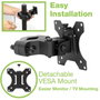 Techly Bras de support de moniteur ou TV pour poteaux 28-60 mm, compatible VESA 75x75/100x100, 13 à 30 pouces, jusqu'à 10 kg