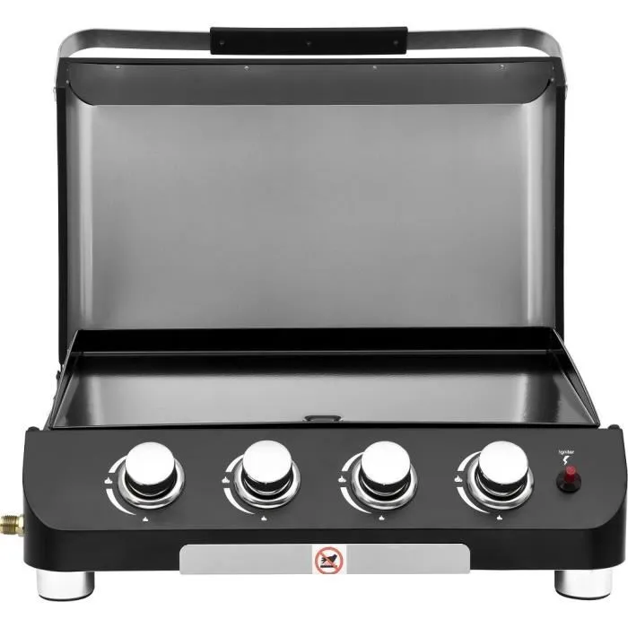 Cookingbox PALMA Plancha à gaz 4 feux 10kW Noir et Doré