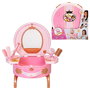 JAKKS PACIFIC - Set de coiffure de voyage Princesses Disney, avec miroir, lisseur, boucleur, sèche-cheveux, brosse et accessoires, sur piles