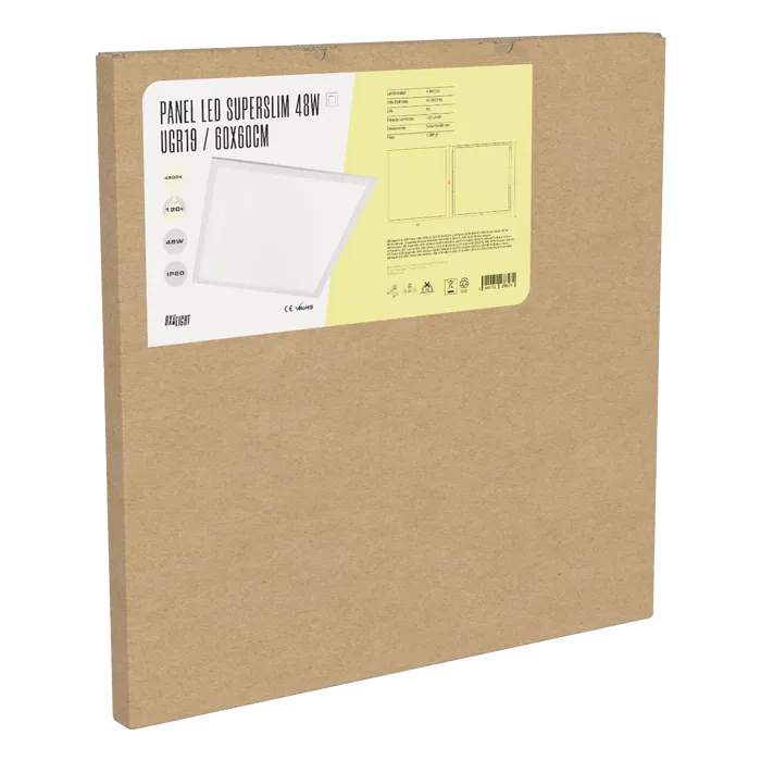 BX3 LIGHT Panel LED Superslim 48W 4800Lm 60x60 cm UGR<19 40000H Blanc Neutre 4200K - BX3-PL-595-48-W