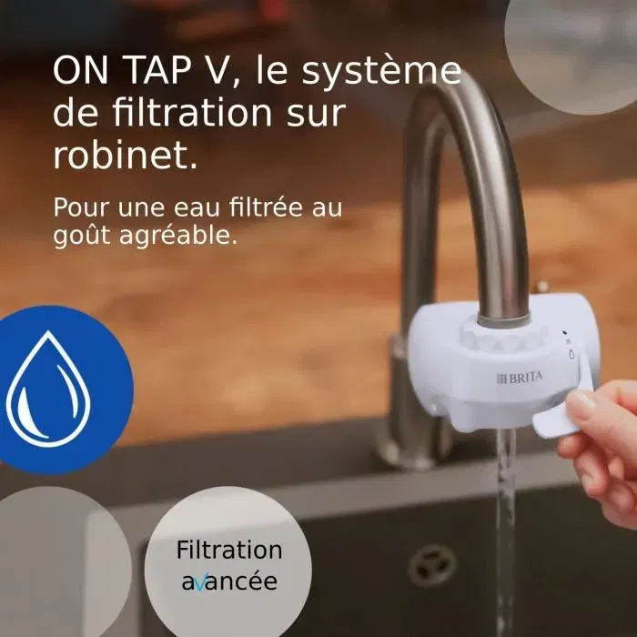 Brita Filtre de rechange ON TAP V pour système sur robinet, jusqu'à 4 mois d'eau filtrée et réduction des déchets plastiques