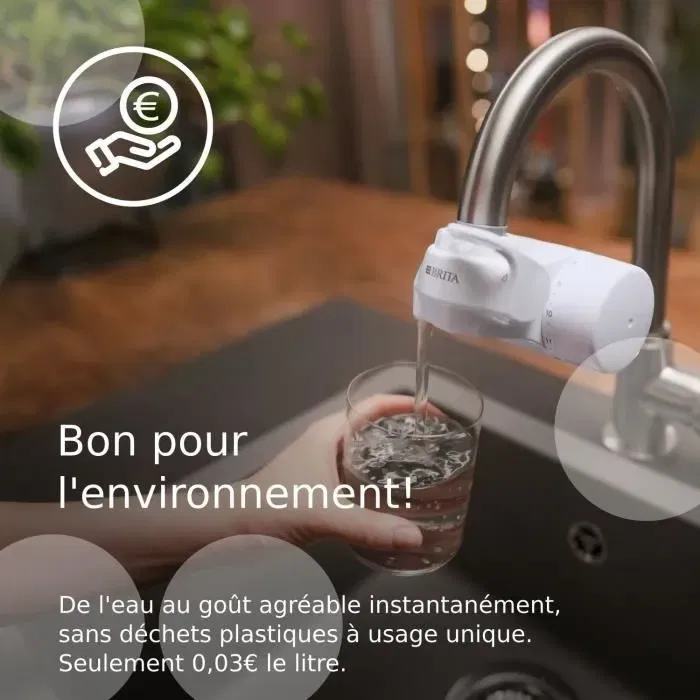 Brita Filtre de rechange ON TAP V pour système sur robinet, jusqu'à 4 mois d'eau filtrée et réduction des déchets plastiques