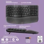 Logitech Wave Keys - Clavier ergonomique sans fil AZERTY avec repose-poignets - Confort et position naturelle pour la frappe