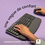 Logitech Wave Keys - Clavier ergonomique sans fil AZERTY avec repose-poignets - Confort et position naturelle pour la frappe