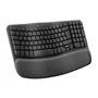 Logitech Wave Keys - Clavier ergonomique sans fil AZERTY avec repose-poignets - Confort et position naturelle pour la frappe
