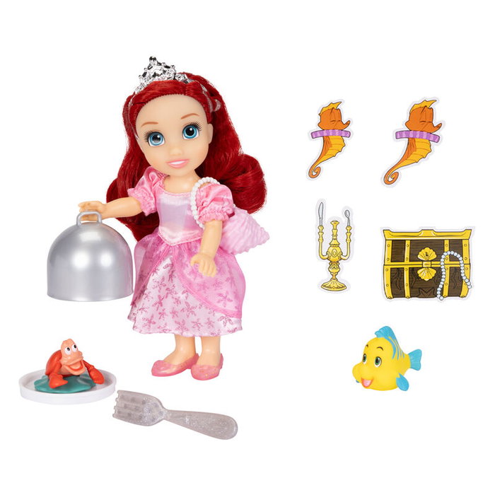 JAKKS PACIFIC Poupée Ariel Disney La Petite Sirène Mar et Terre de 15 cm avec Accessoires pour Transformer la Sirène en Princesse