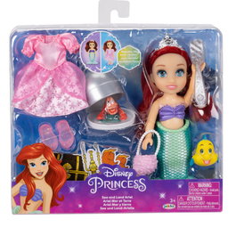 JAKKS PACIFIC Poupée Ariel Disney La Petite Sirène Mar et Terre de 15 cm avec Accessoires pour Transformer la Sirène en Princesse
