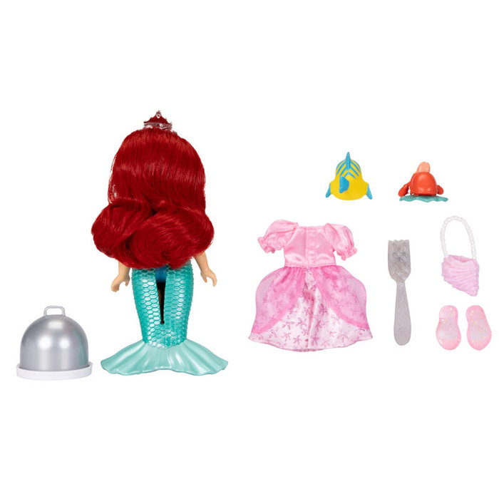 JAKKS PACIFIC Poupée Ariel Disney La Petite Sirène Mar et Terre de 15 cm avec Accessoires pour Transformer la Sirène en Princesse