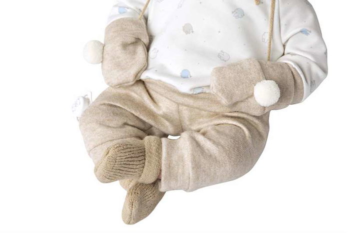 Muñecas Arias Poupée Elegance Zoe avec manchons, peluche lestée corps souple 45 cm, langues: espagnol