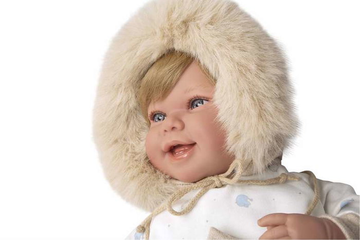 Muñecas Arias Poupée Elegance Zoe avec manchons, peluche lestée corps souple 45 cm, langues: espagnol