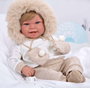 Muñecas Arias Poupée Elegance Zoe avec manchons, peluche lestée corps souple 45 cm, langues: espagnol