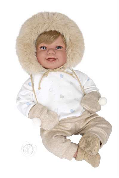 Muñecas Arias Poupée Elegance Zoe avec manchons, peluche lestée corps souple 45 cm, langues: espagnol