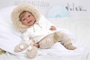 Muñecas Arias Poupée Elegance Zoe avec manchons, peluche lestée corps souple 45 cm, langues: espagnol