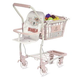 Decuevas - Chariot de supermarché jouet porteur avec porte-bébé koala et set de 12 fruits pour poupées jusqu'à 50 cm