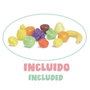 Decuevas - Chariot de supermarché jouet porteur avec porte-bébé koala et set de 12 fruits pour poupées jusqu'à 50 cm