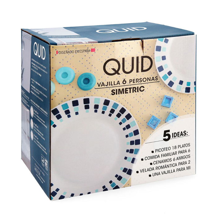Vajilla Porcelana Simetric Quid 18 Piezas - 6 Personas