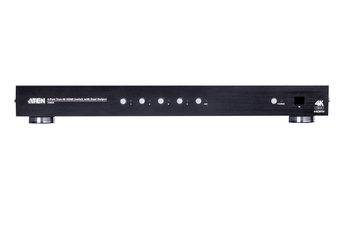 Aten VS482B - Commutateur HDMI 4K 4 entrées 2 sorties, 60 Hz, HDR, CEC/ARC, audio optique/coaxial