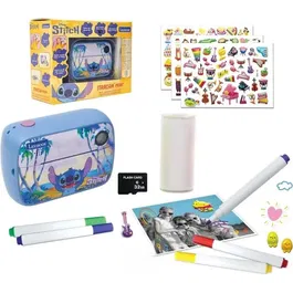 Lexibook Starcam Print Stitch - Appareil photo instantané pour enfants avec impression selfie, inclut carte SD 8 Go, à partir de 5 ans