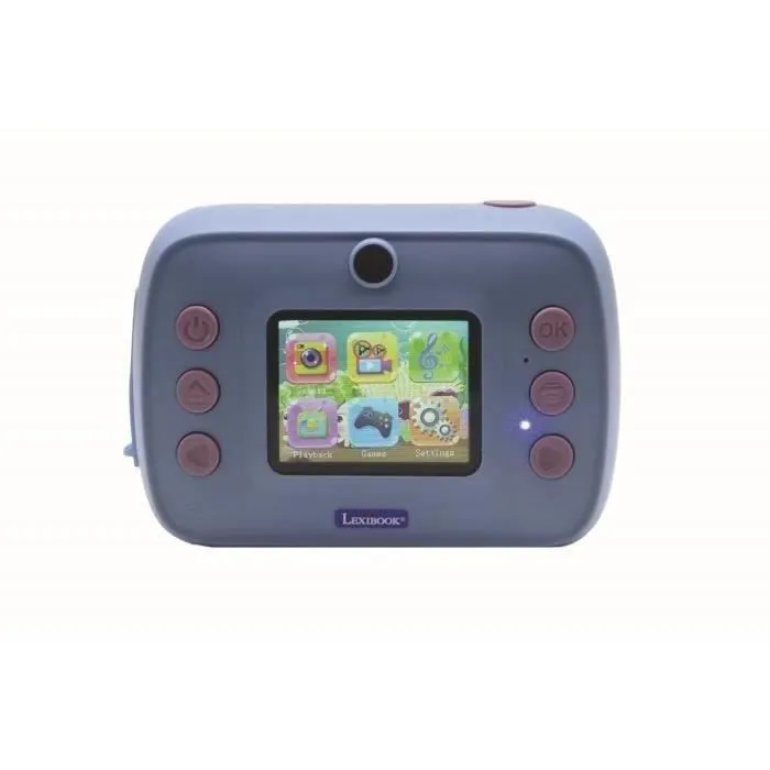 Lexibook Starcam Print Stitch - Appareil photo instantané pour enfants avec impression selfie, inclut carte SD 8 Go, à partir de 5 ans