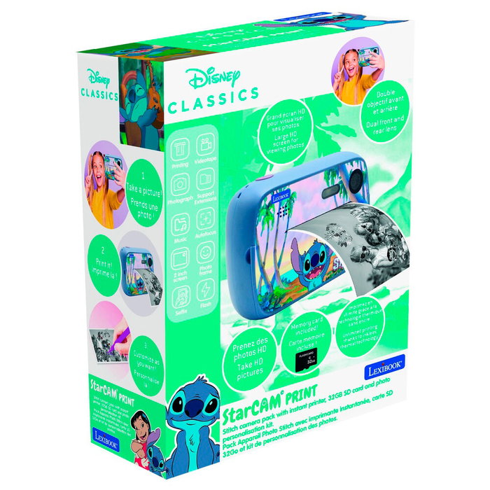 Lexibook Starcam Print Stitch Appareil Photo Instantané Bleu et Multicolore