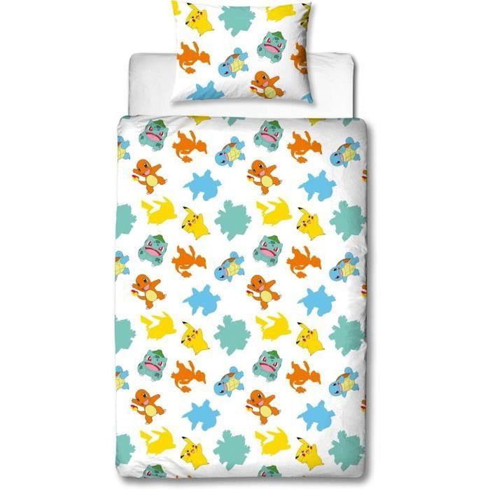 Pokémon Parure de couette Starter Evolution II Multicouleur, 2 pièces