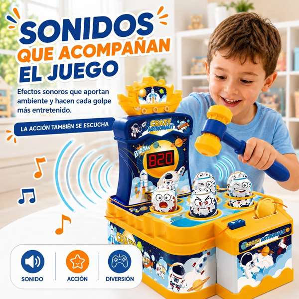 JugaToys Jeu de marteau Espace, golpea las bolas JugaToys Jeu de marteau Espace, golpea las bolas