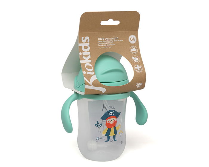 KioKids Taza Aprendizaje Step 3, Tasse d'Apprentissage Bébé avec Paille Anticolique, Asas Démontables, Vert, 300 mL, pour +6 Mois KioKids Taza Aprendizaje Step 3, Tasse d'Apprentissage Bébé avec Paille Anticolique, Asas Démontables, Vert, 300 mL, pour +6 Mois