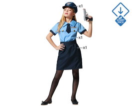 Déguisement de police pour fille bleu (5-6 ans)