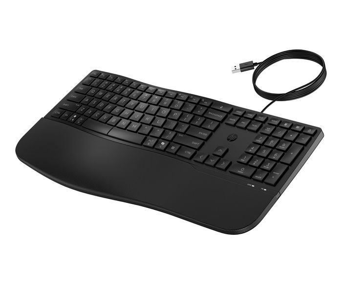 HP 485 Comfort Clavier Filaire USB avec Touches Programmables, Repose-Poignet et Trois Angles Réglables pour PC