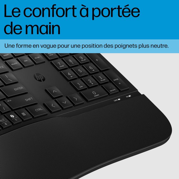 HP 485 Comfort Clavier Filaire USB avec Touches Programmables, Repose-Poignet et Trois Angles Réglables pour PC