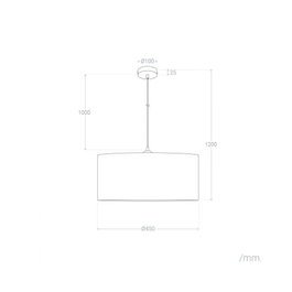 Lampe suspendue Brownsville Ø450x200 mm textile