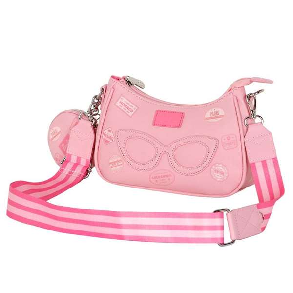 Barbie Sac à bandoulière Fancy 2.0 Travel pour enfant en PVC - 8x21x5,5 cm - Dès 36 mois - Rose