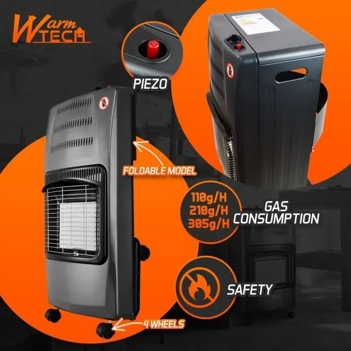 Warm Tech WTCC4200-25 Chauffage au gaz 4200 W avec roues