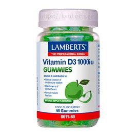 LAMBERTS Vitamine D3 1000 UI 60 gummies goût pomme