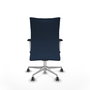 Piqueras Y Crespo Chaise Albacete confidente, Bleu marine, Similicuir, Base aluminium, Bras 1D, Roues 65mm