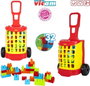 Vicam Chariot Trolley Grande avec 32 blocs 60x31x20 cm dès 2 ans