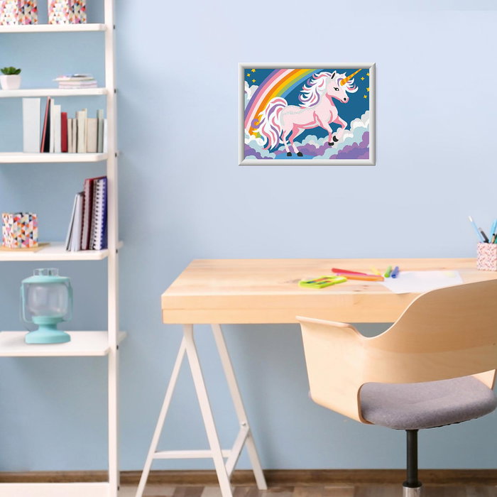 Ravensburger Tableau à Peindre par Numéros Créatif – Série D Classic, Licorne Rose Néon, Réf. 23977, Pour Enfants à partir de 9 ans