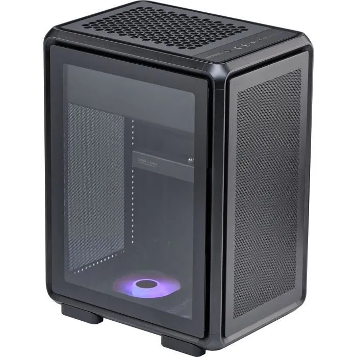 Cooler Master MasterFrame 400 Mesh Boitier PC Gaming Micro-ATX Mini-ITX, Aluminium, USB-C, ARGB, Verre Trempé