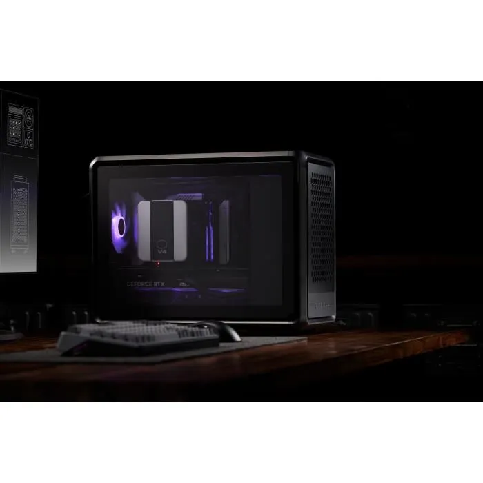 Cooler Master MasterFrame 400 Mesh Boitier PC Gaming Micro-ATX Mini-ITX, Aluminium, USB-C, ARGB, Verre Trempé