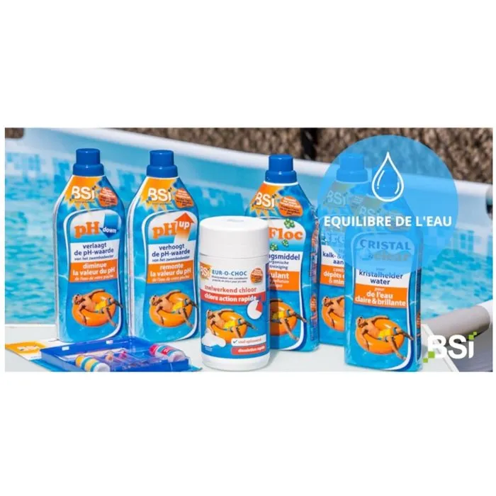 BSI - Recharge Kit Testeur Piscine et Spa - Analyse pH et Chlore - Contrôle Qualité de l'Eau - Compatible Testeur BSI