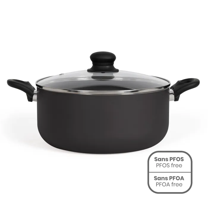 Livoo Faitout en Aluminium Antiadhésif 28 cm Noir - Compatible Induction et Tous Feux - Réf. MEP151N Livoo Faitout en Aluminium Antiadhésif 28 cm Noir - Compatible Induction et Tous Feux - Réf. MEP151N