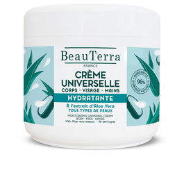 Beauterra Crème Hydratante Universelle 400ml avec Aloe Vera, Glycérine et Huile d'Olive - Hydratation 48h pour Tous Types de Peau, Peaux Sensibles