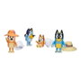 MOOSE Pack de 4 figurines Bluey et sa famille thématique voyage