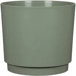 Deroma Pot de Fleurs Rond 236, 13 L, 29 cm de Diamètre, Vert - Design Élégant et Contemporain pour Intérieur et Extérieur