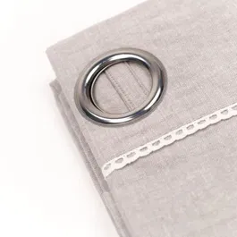 Today Rideau Charme Berenice 100% coton 140 x 240 cm avec œillets argentés et finition dentelle